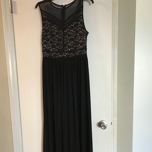 SOLD Nightway Illusion Sequined Lace Gown